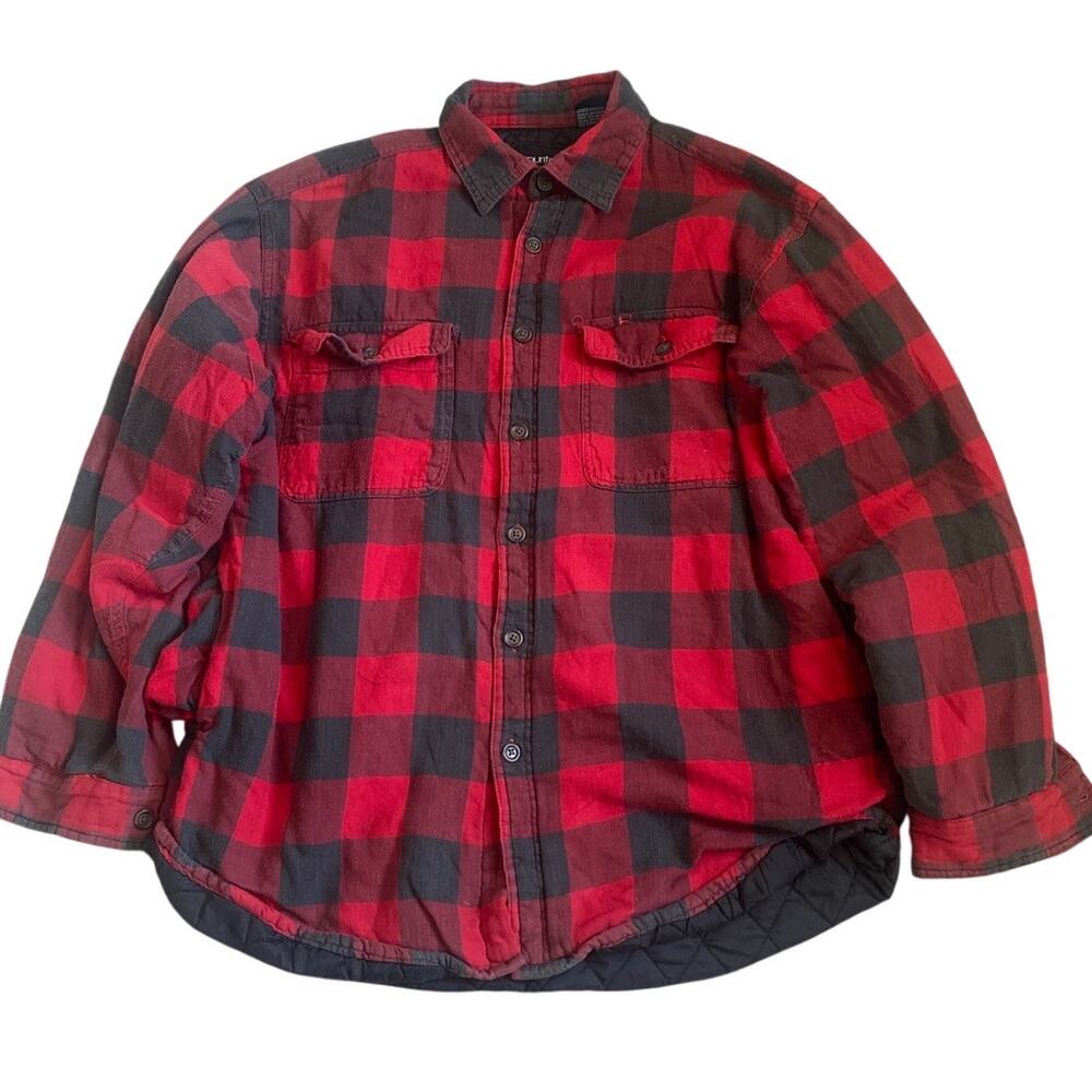 Vtg Puritan Buffalo Plaid Quilt Lined Flannel Jacket Shirt Heavy  Men's L